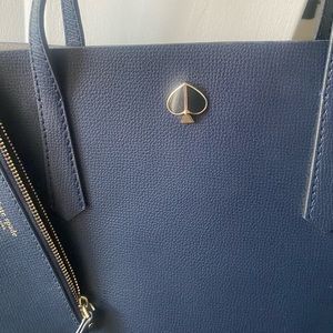Kate Spade Large Blue leather Molly tote & wallet